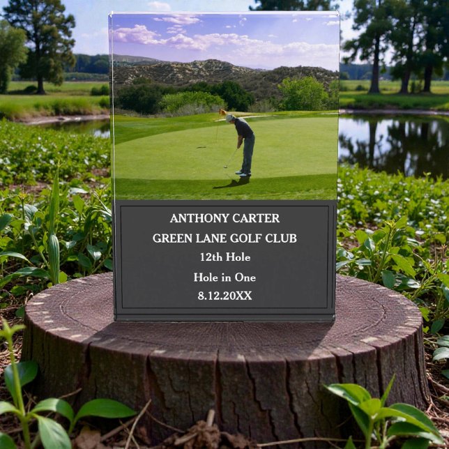 Personalized Golf Hole in One Golfer Photo  Acrylic Award (Creator Uploaded)