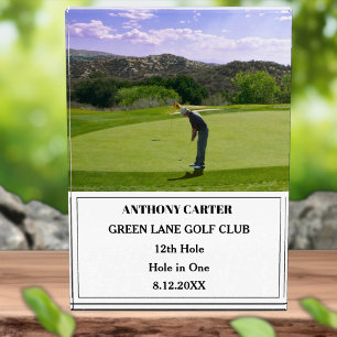 Personalized Golf Hole in One Golfer Photo Acrylic Award