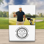 Personalized Golf Hole in One Golfer Photo Acrylic Award<br><div class="desc">Featuring an aged stamp effect classic retro design. Personalize the golfer's photo,  name,  location hole number and date to create a great keepsake to celebrate that fantastic hole in one golf award. Designed by Thisisnotme©</div>