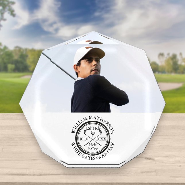 Personalized Golf Hole in One Golfer Photo Acrylic Award (Creator Uploaded)