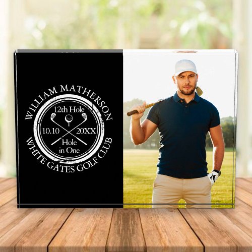 Personalized Golf Hole in One Golfer Photo Acrylic Award