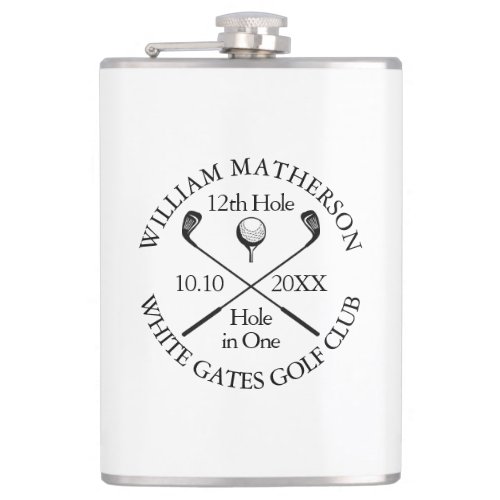 Personalized Golf Hole in One Modern Classic Flask