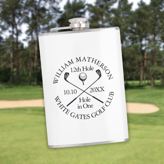 Personalized Golf Hole in One Modern Classic Flask (Personalized Golf Hole in One Modern Classic Flask)