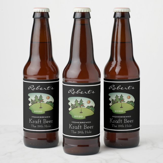 Personalized Golf Icon Beer Bottle Label (Bottles)
