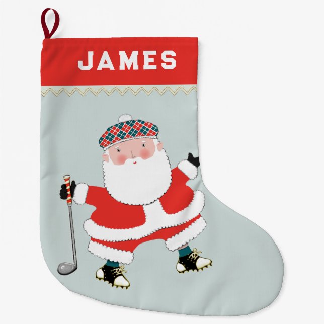 Personalized Golf Large Christmas Stocking (Front)