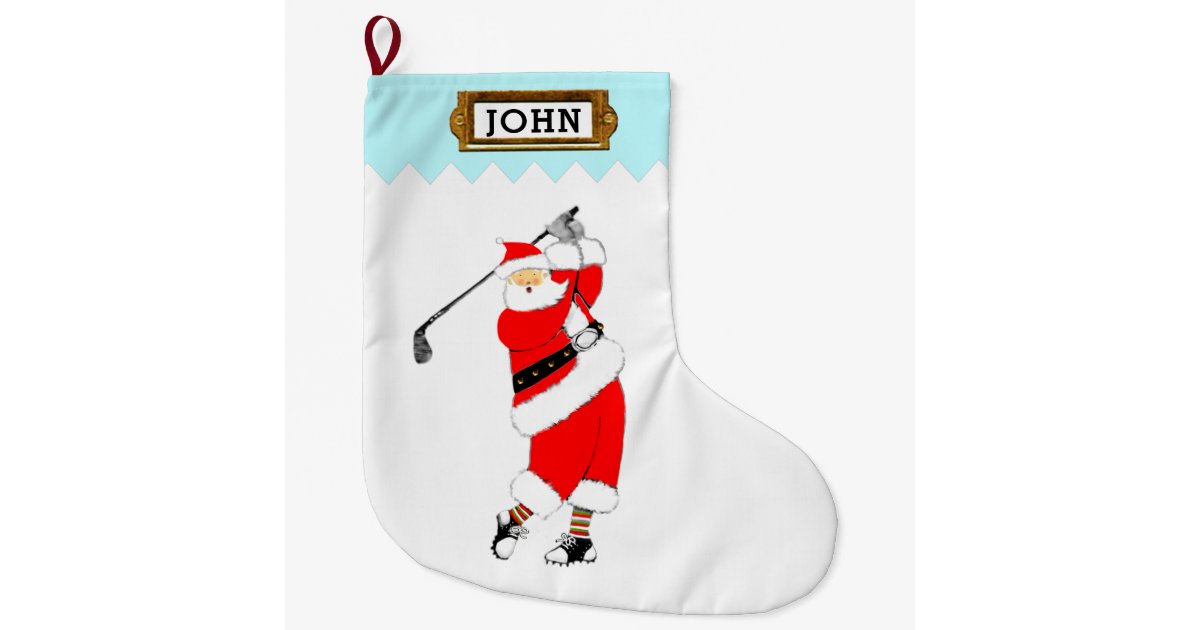 personalized golf large christmas stocking Zazzle