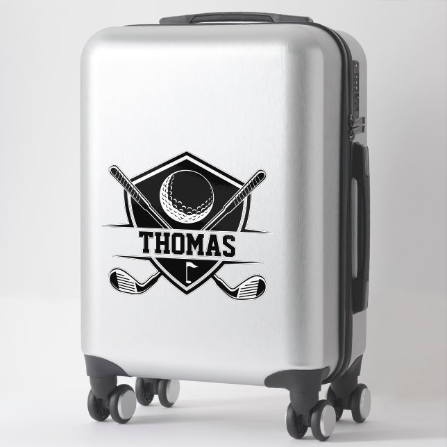 Personalized Golf Lover Sticker (Suitcase)