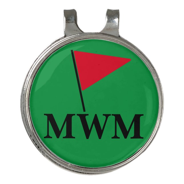 Personalized Golf Marker - Modern Graphic Hat Clip (Front)