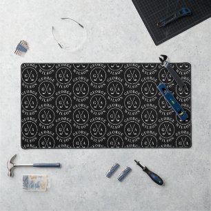 Personalized Golf Monogram Black Custom Name Desk Mat