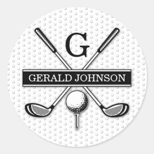 Personalized Golf Monogram Design Classic Round Sticker