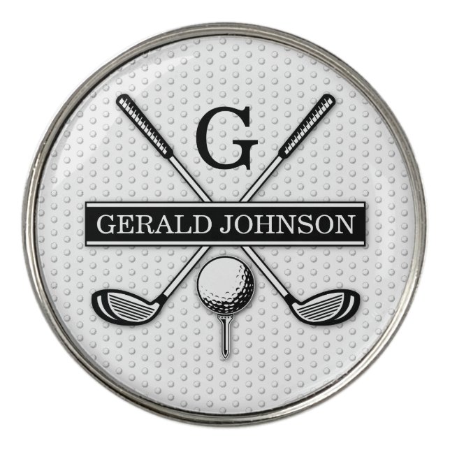 Personalized Golf Monogram Design Golf Ball Marker (Front)