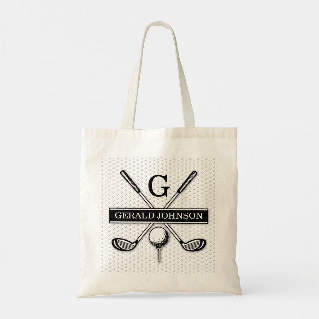 Personalized Golf Monogram Design Tote Bag (Back)