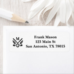 Personalized Golf Monogram Return Address Label
