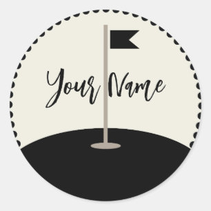 Personalized Golf Name Classic Round Sticker