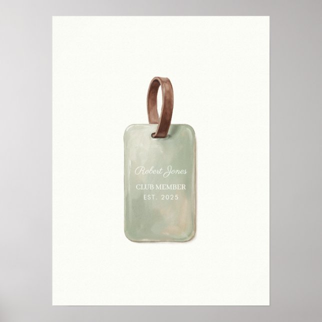 Personalized Golf Name Tag Wall Art (Front)