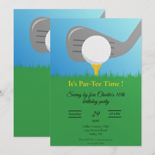 Personalized Golf Party Invitation Printable