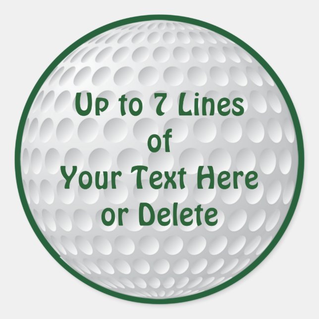 Personalized Golf Party Supplies GOLF STICKERS (Front)