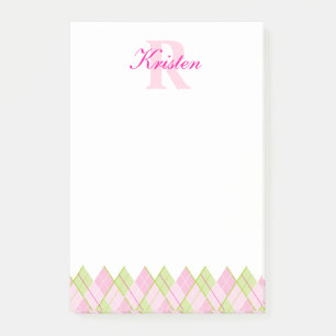 Personalized golf pattern post it notes