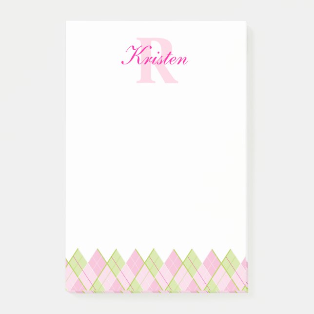 Personalized golf pattern post it notes (Front)