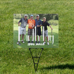 Personalized Golf Photo Birthday Yard Sign