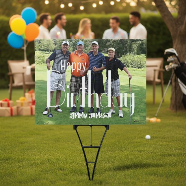 Personalized Golf Photo Birthday Yard Sign (Personalized Golf Photo Birthday Yard Sign)