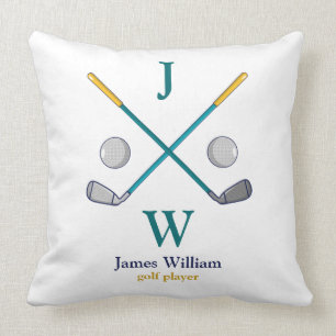 personalized golf player polo throw pillow