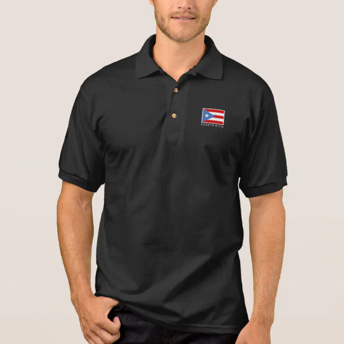 Puerto Rico Flag Mens Short Sleeve Polo Shirt Classic-Fit Blouse Sport Tee