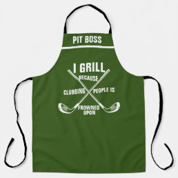 Personalized Golf Pun Aprons, Funny Grill BBQ Chef Apron