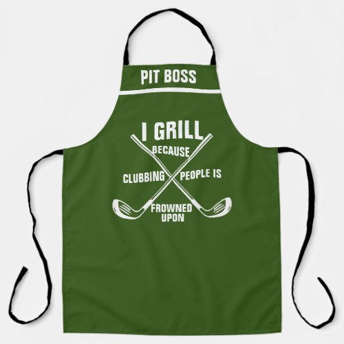 Personalized Golf Pun Aprons Funny Grill BBQ Chef Apron