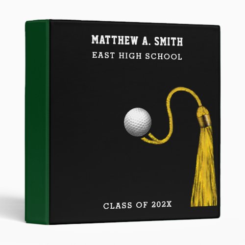 Personalized Golf Senior Scrapbook 3 Ring Binder