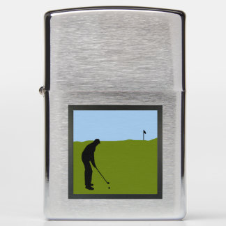Personalized golf silhouette Zippo Lighter