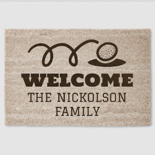 Personalized golf sports coir fiber door mat