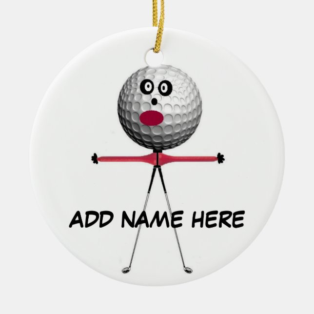 Personalized Golf Star Ceramic Ornament (Front)