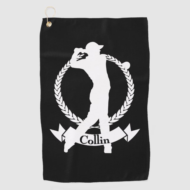 Personalized Golf Swing Men's  Golf Towel (Front)