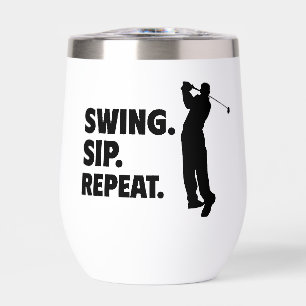 Personalized Golf Swing Sip Repeat Thermal Wine Tumbler