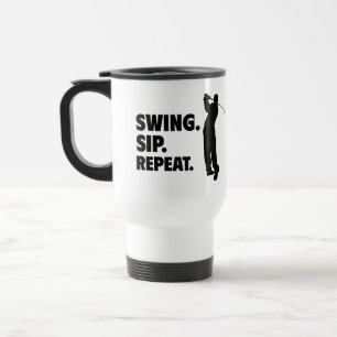Personalized Golf Swing Sip Repeat Travel Mug
