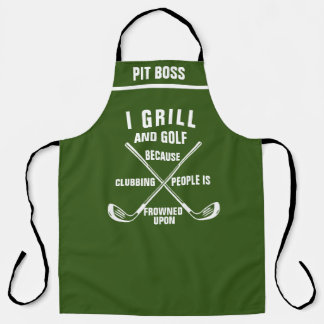 Personalized Golf Theme Apron: Funny Golf Chef Apron
