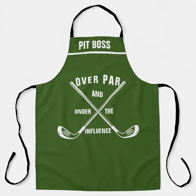 Personalized Golf Theme Apron, Funny Over Par Chef Apron (Front)