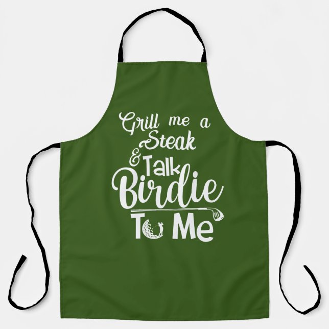 Personalized Golf Theme Funny Golf Birdie Pun Chef Apron (Front)