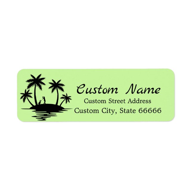 Personalized Golf Theme Palm Tree Return Address Label (Front)