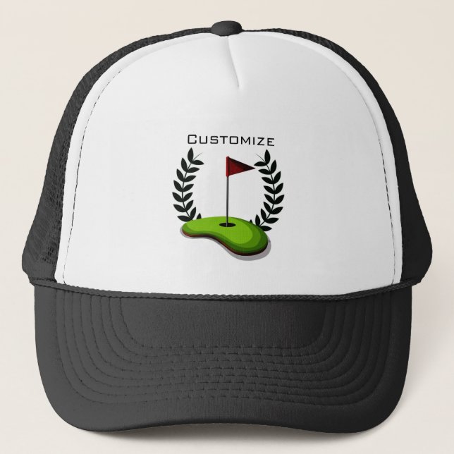 Personalized Golf Theme Trucker Hat (Front)