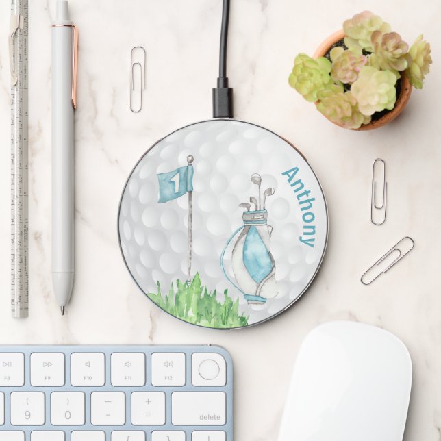Personalized Golf Themed Wireless Charger (Desk)