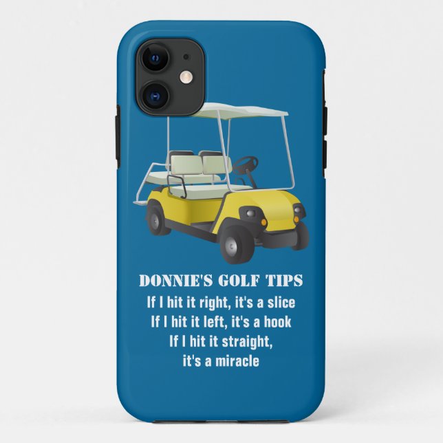 Personalized Golf Tip Golf Cart Blue iPhone 5 Case (Back)
