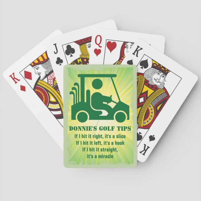 Personalized Golf Tip Golfer Cart Playing Cards (Back)