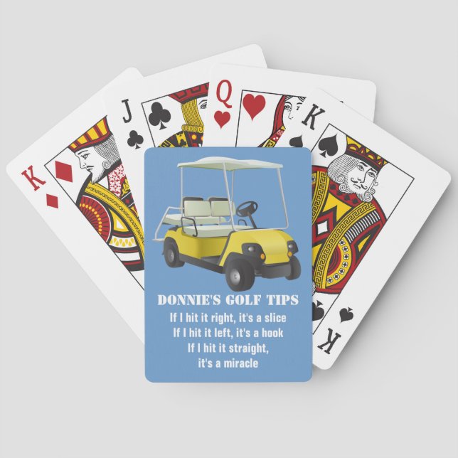 Personalized Golf Tip Golfer Cart Playing Cards (Back)