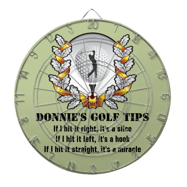 Personalized Golf Tip Golfer Green Dartboard (Front)