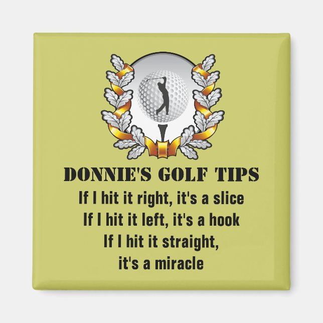 Personalized Golf Tip Golfer Green Magnet (Front)
