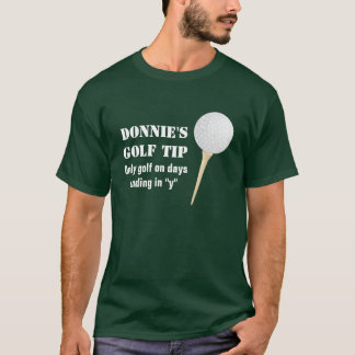 Personalized Golf Tip Golfer Green T-Shirt