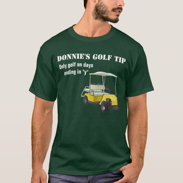 Personalized Golf Tip Golfer Green T-Shirt (Front)