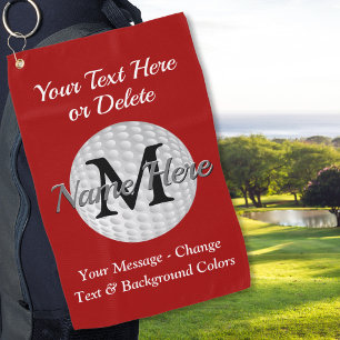 Personalized Golf Towels in Your COLORS and TEXT